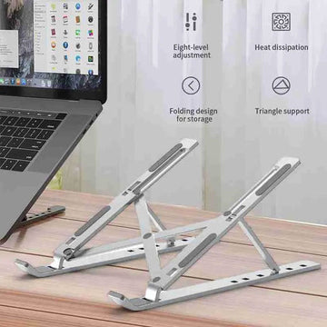 Premium Aluminum Foldable Laptop Stand | Adjustable Ergonomic Portable Laptop Holder for MacBook, HP, Dell & Lenovo – Minico.store