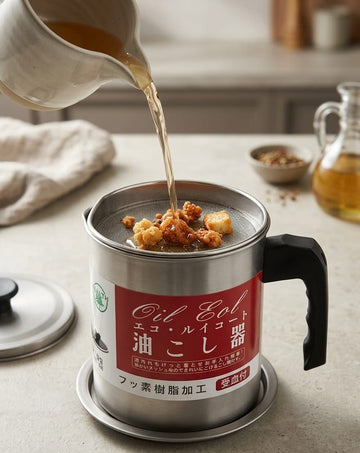 Premium Stainless Steel Oil Filter & Storage Pot (1.4L)