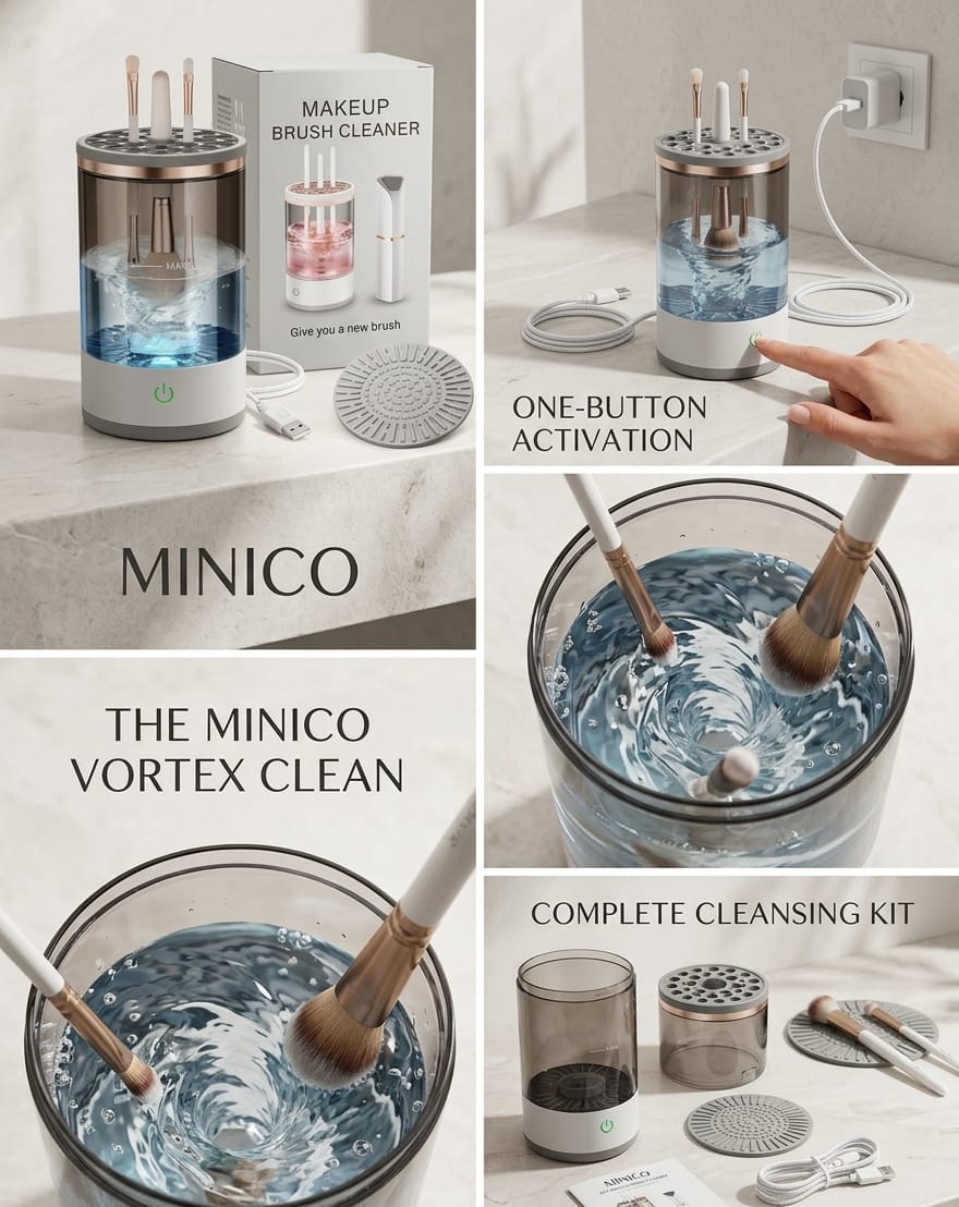 Automatic Makeup Brush Cleaner & Multi-Vortex Washer