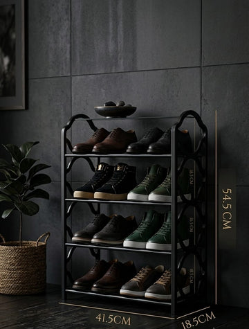 4-Tier Compact Shoe Rack & Multi-Purpose Organizer