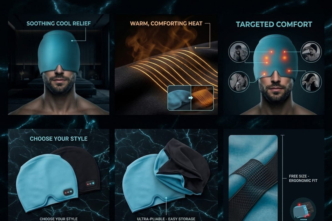 Headache & Migraine Relief Cap – 360° Coverage with Medical-Grade Gel