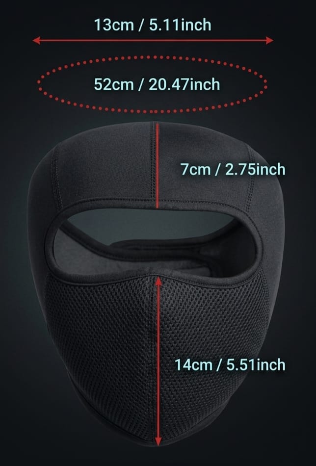 Pro-Comfort Full-Face Thermal Balaclava – Premium Black Fleece