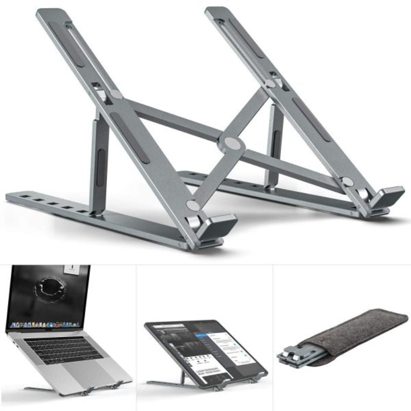Premium Aluminum Foldable Laptop Stand | Adjustable Ergonomic Portable Laptop Holder for MacBook, HP, Dell & Lenovo – Minico.store