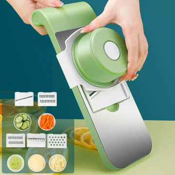 5-Blade Multifunctional Vegetable Cutter & Grater | Manual Kitchen Slicer, Chopper & Julienne Tool – Minico.store